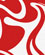 Designer curly swirls red bespoke book fabric