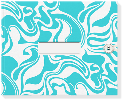 Designer curly swirls turquoise bespoke photo book fabric