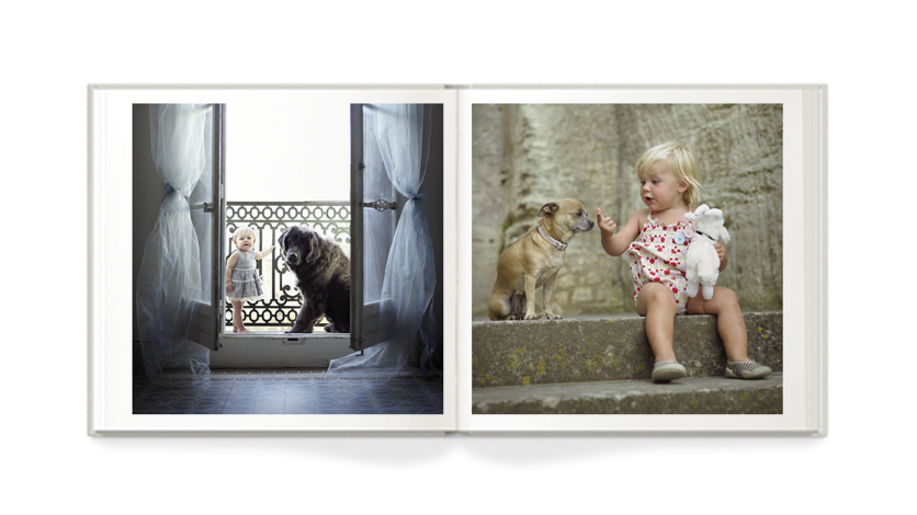 8x8 baby with dog photo 8x8 baby and pet photo